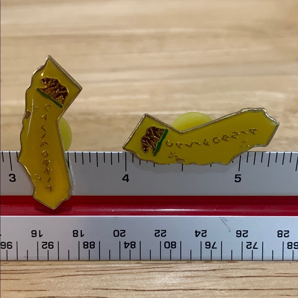 California State Yellow Enamel pins  set of 2